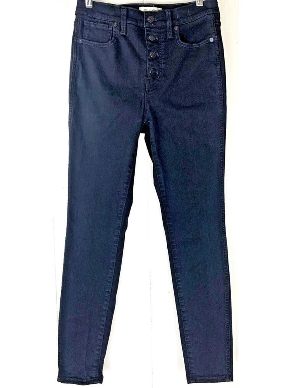 Madewell 10” High Rise Skinny Button Fly Black Cotton Denim Jeans Pants Size 27